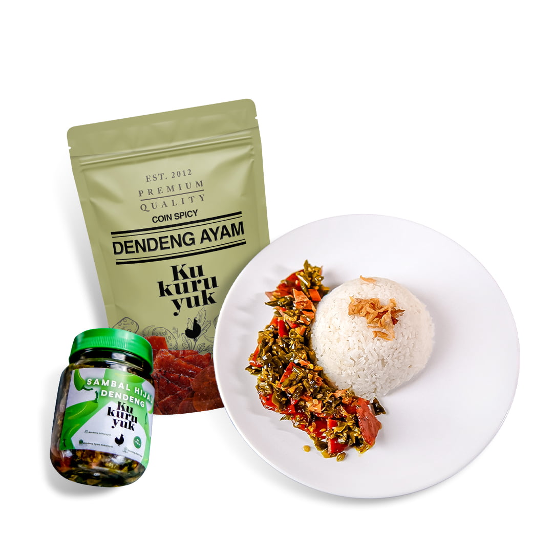 Dendeng Batokok Kukuruyuk - Sambal Ijo 250gr - Lauk Kering Bumbu Balado - Makanan Instan Homemade - Pedas Manis Halal